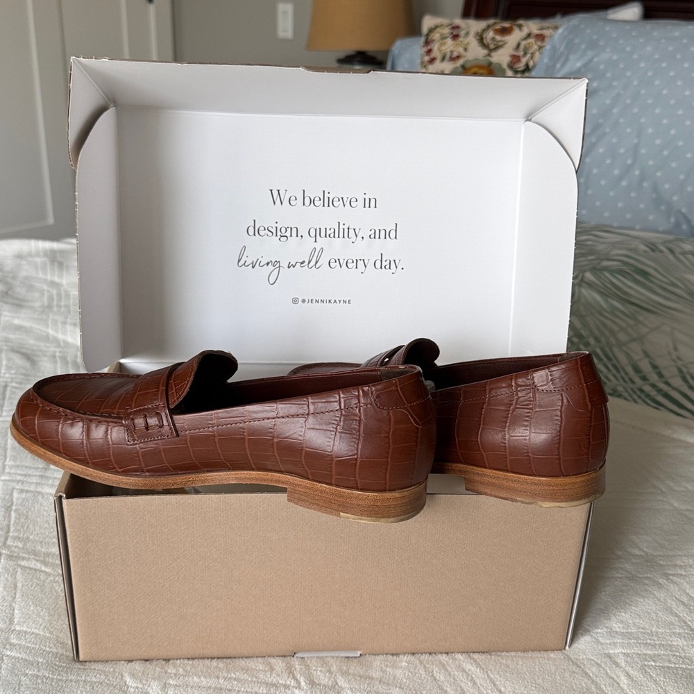 Jenni Kayne Croc Embossed loafers Cognac - Picture 6 of 6